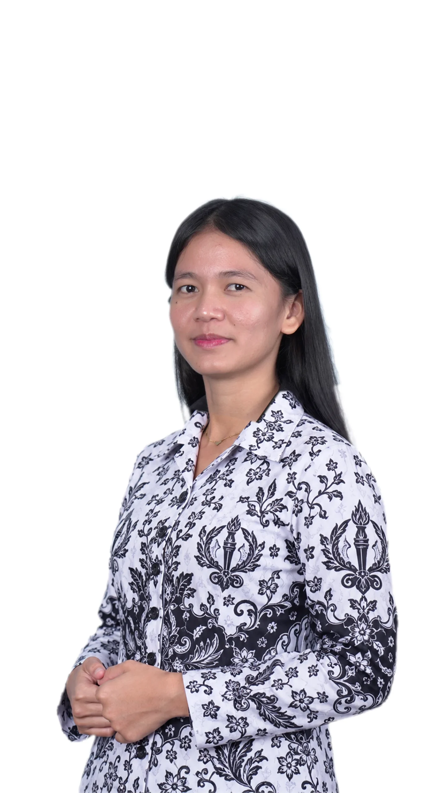 Model mengenakan batik PGRI untuk ilustrasi pendidikan guru PAK